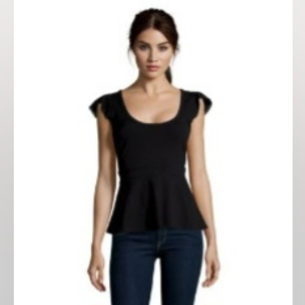 Red Valentino Black Peplum Top Sz Medium NWT